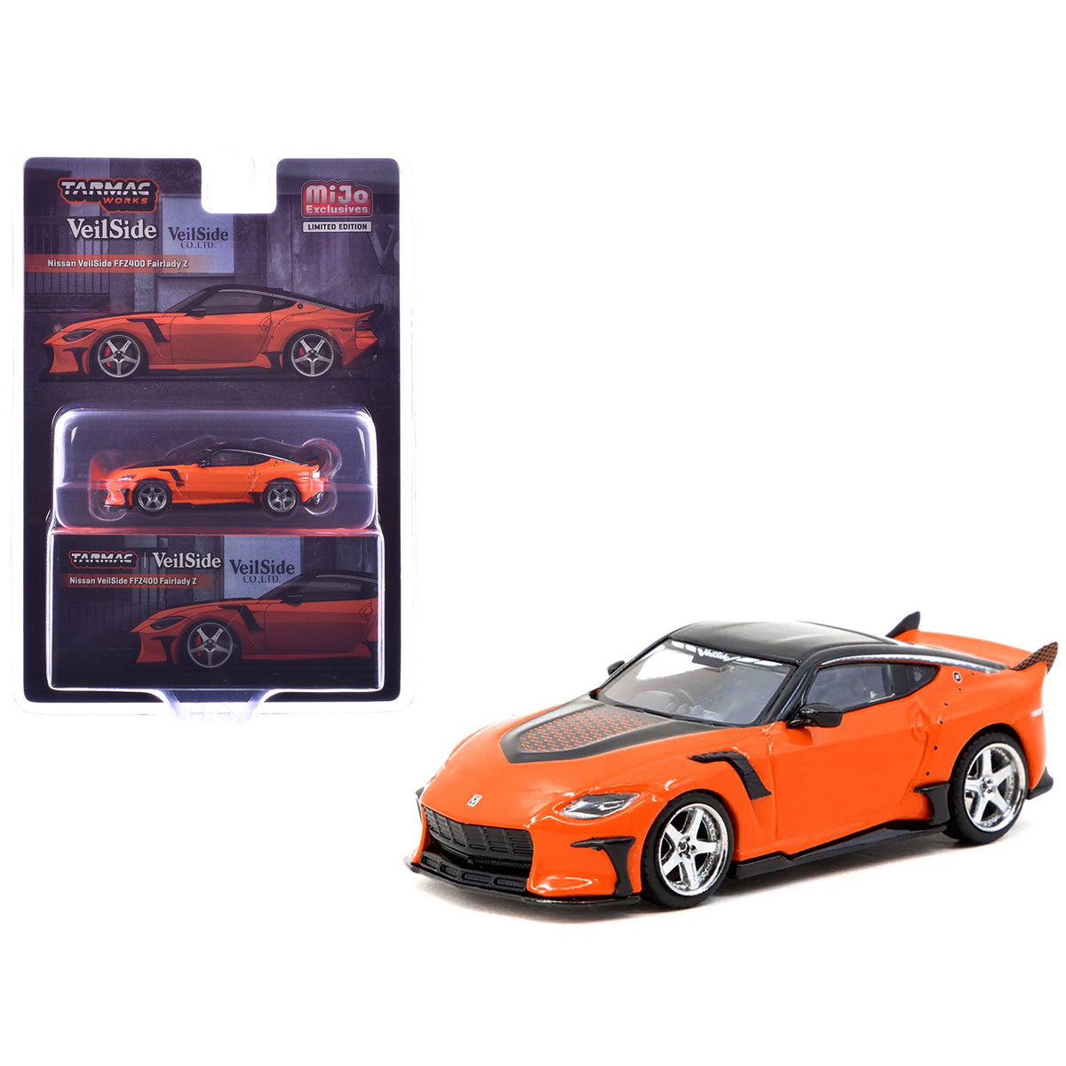 Nissan VeilSide FFZ400 Fairlady Z RHD (Right Hand Drive) Orange with Black Top "Global64" Series 1/64 Diecast Model by Tarmac Works