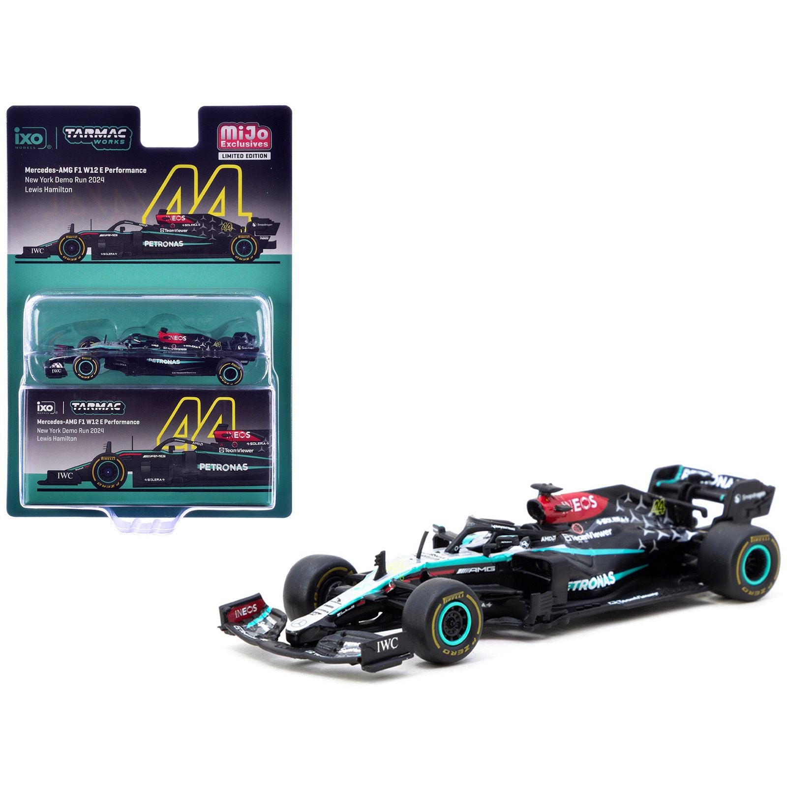 Mercedes-AMG F1 W12 E Performance #44 Lewis Hamilton Formula One F1 "New York Demo Run" (2024) "Global64" Series 1/64 Diecast Model by Tarmac Works