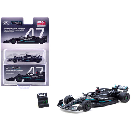 Mercedes-AMG F1 W14 E Performance #47 Mick Schumacher Formula One F1 "Spanish GP Tyre Testing" (2023) with Pit Board "Global64" Series 1/64 Diecast Model by Tarmac Works