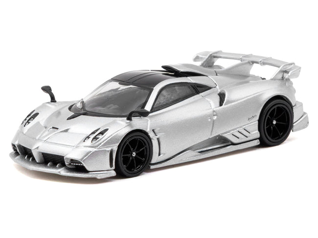 Pagani Imola Matt Silver Metallic with Black Top "Global64" Series 1/64 Diecast Model Car by Tarmac Works