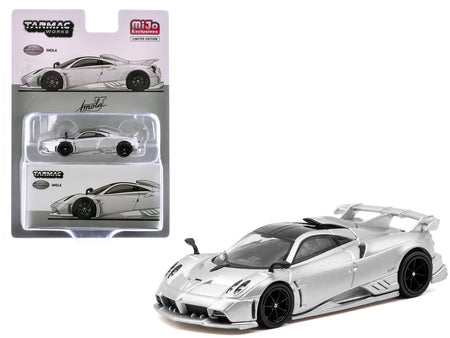 Pagani Imola Matt Silver Metallic with Black Top "Global64" Series 1/64 Diecast Model Car by Tarmac Works