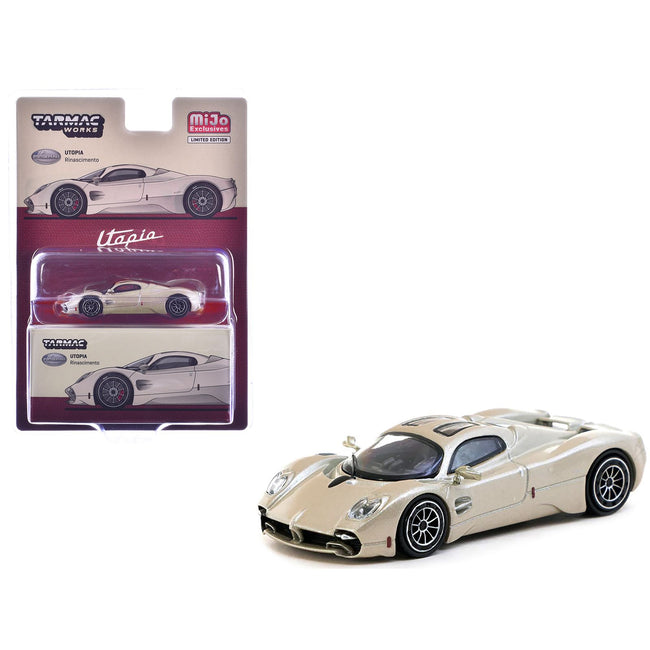 Pagani Utopia Rinascimento Silver Metallic "Global64" Series 1/64 Diecast Model by Tarmac Works