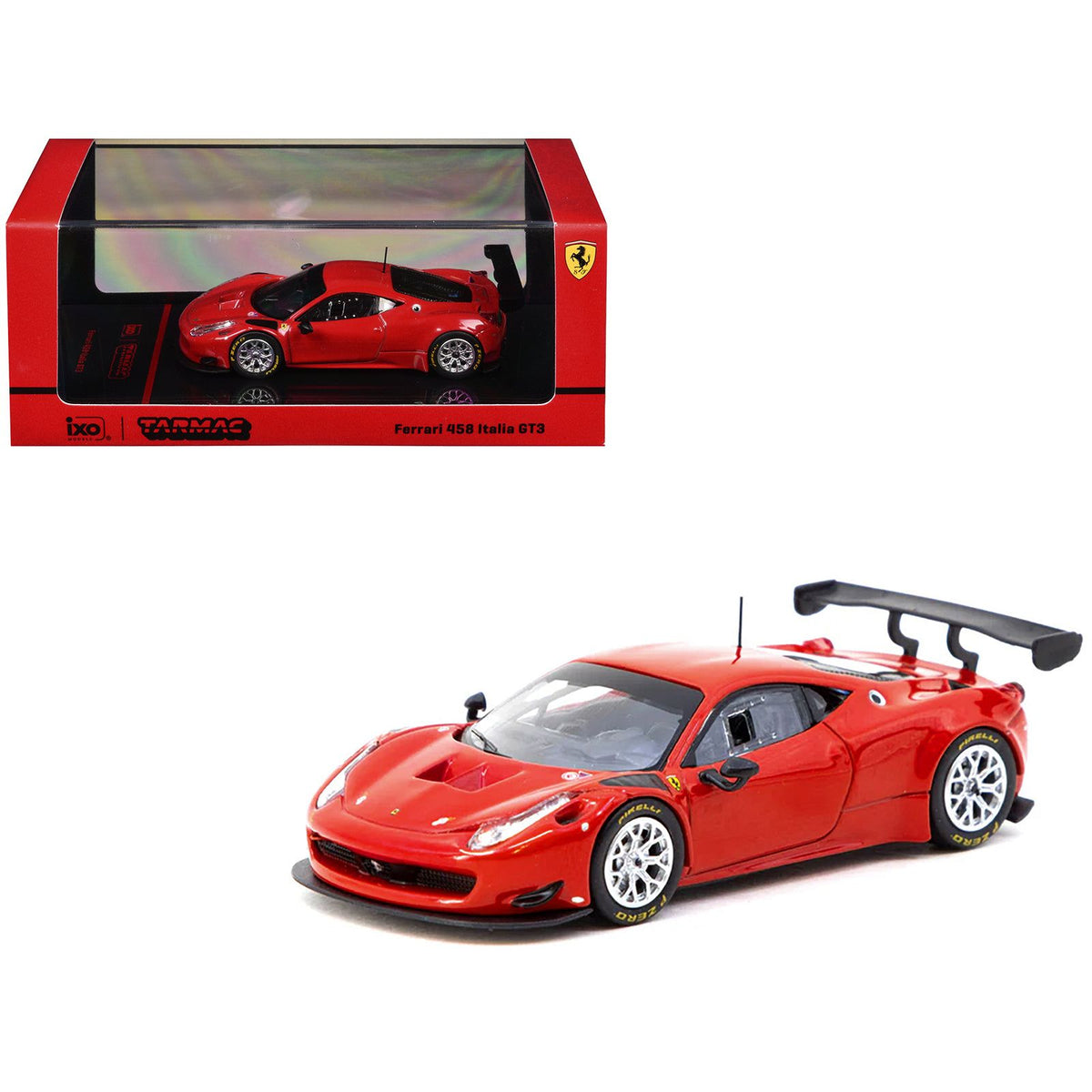 Ferrari 458 Italia GT3 Red "Road64" Series 1/64 Diecast Model Car by Tarmac Works