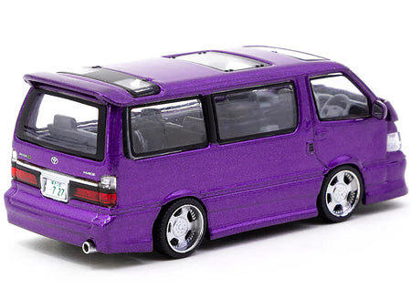 Toyota Hiace Wagon Custom Van RHD (Right Hand Drive) Purple Metallic "Road64" Series 1/64 Diecast Model Car by Tarmac Works