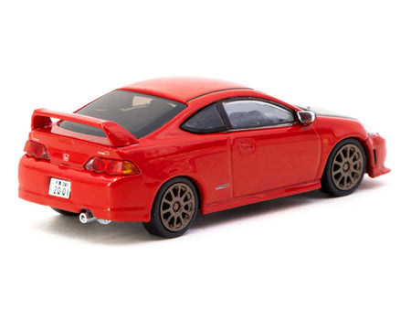 Honda Integra Type R DC5 Custom RHD (Right Hand Drive) Red with Carbon Hood "Road64" Series 1/64 Diecast Model Car by Tarmac Works