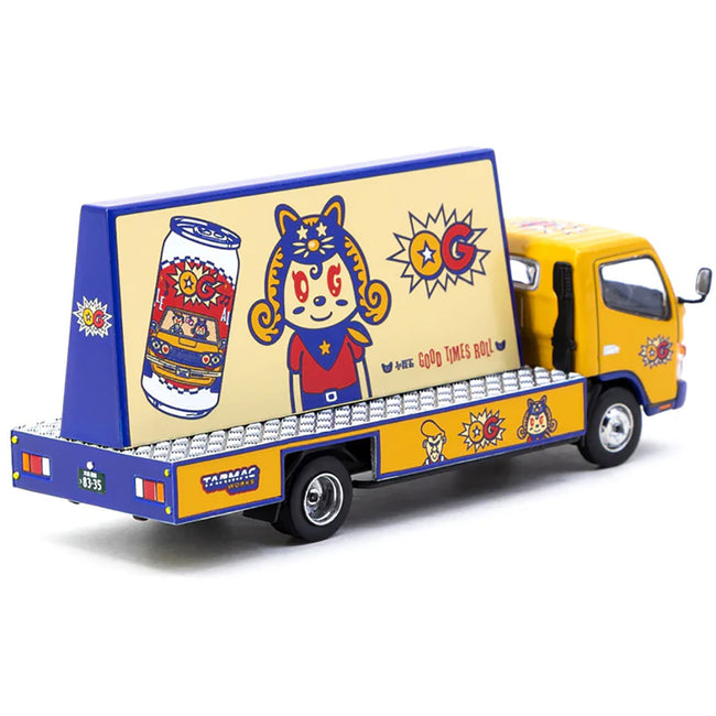 Mitsubishi Fuso Canter Mobile Ad Truck RHD (Right Hand Drive) "OG Beer" Yellow with Graphics "Truck64" Series 1/64 Diecast Model Car by Tarmac Works