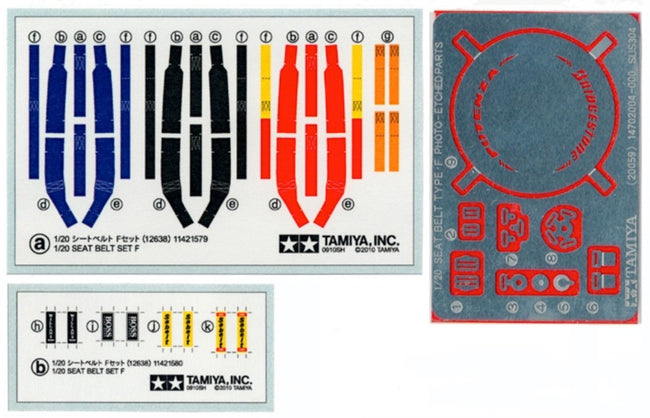 Tamiya Formula 1 (1990s) Seat Belt - Set F