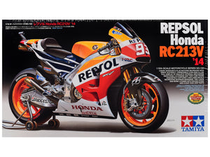 Model Kit Honda RC213V Motorcycle #93 Marc Marquez "Repsol Honda" Winner "Moto GP Championship" (2014) 1/12 Scale Model by Tamiya