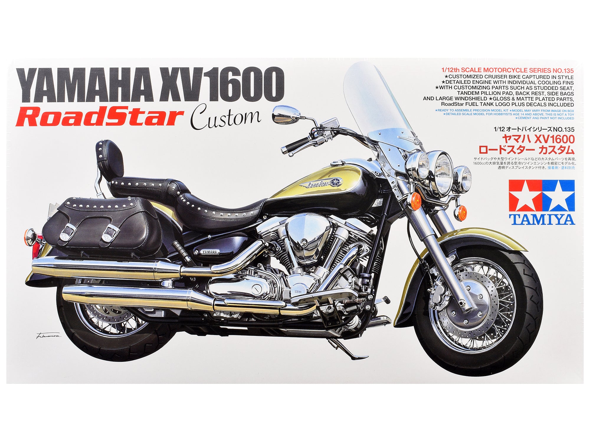Model Kit Yamaha XV1600 RoadStar Custom Motorcycle 1/12 Scale Model by Tamiya