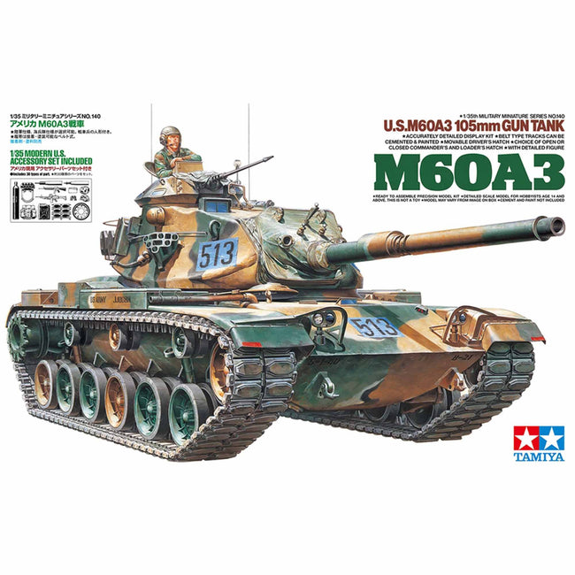 Tamiya 1/35 U.S. M60A3 105mm Gun Tank Model Kit (Limited Edition)