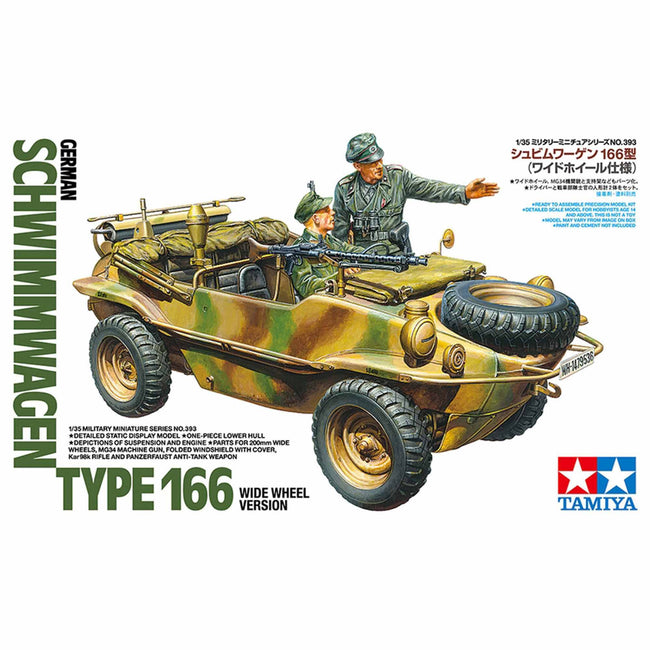 Tamiya 1/35 German Schwimmwagen Type 166 Model Kit - Wide Wheel Version