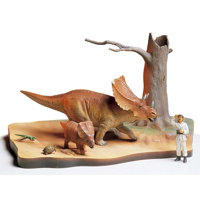 Triceratops diorama with figures