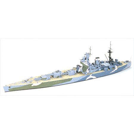 Model battleship with camouflage