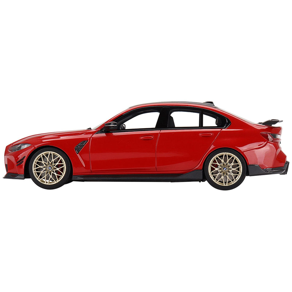 BMW M3 M-Performance (G80) Toronto Red Metallic with Carbon Top 1/18 Model Car by Top Speed