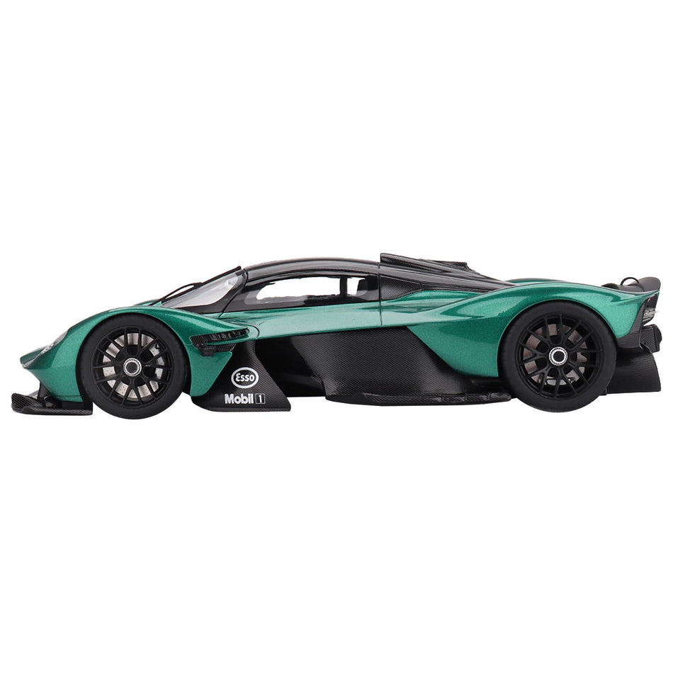 Aston Martin Valkyrie Aston Martin Racing Green Metallic with Black Top 1/18 Model Car by Top Speed