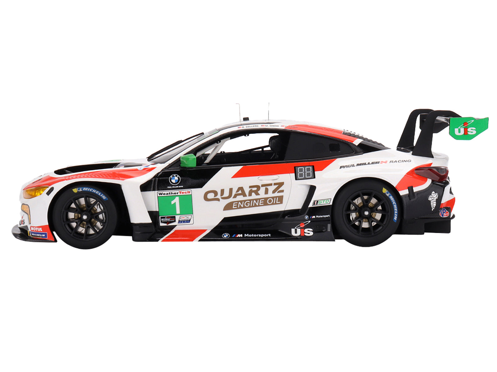 BMW M4 GT3 #1 Corey Lewis - Bryan Sellers - Madison Snow "Paul Miller Racing" Winner IMSA GTD "12 Hours of Sebring" (2023) 1/18 Model Car by Top Speed