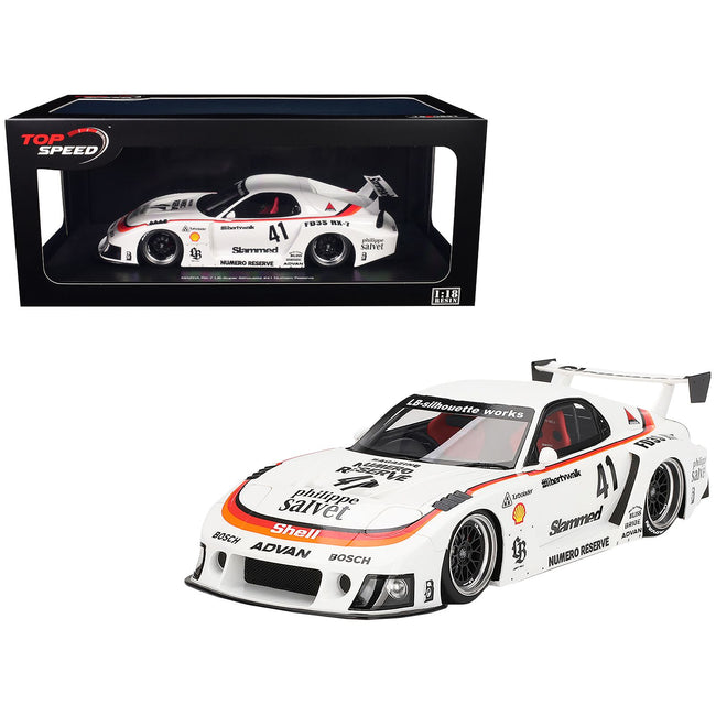Mazda RX-7 LB-Super Silhouette #41 "Numero Reserve" White 1/18 Model Car by Top Speed