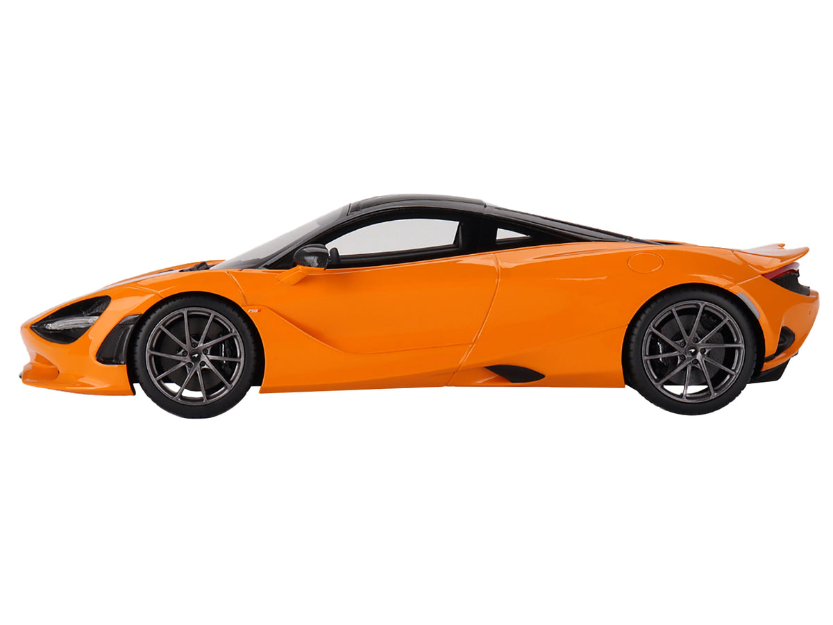 McLaren 750S McLaren Orange with Black Top 1/18 Model Car by Top Speed