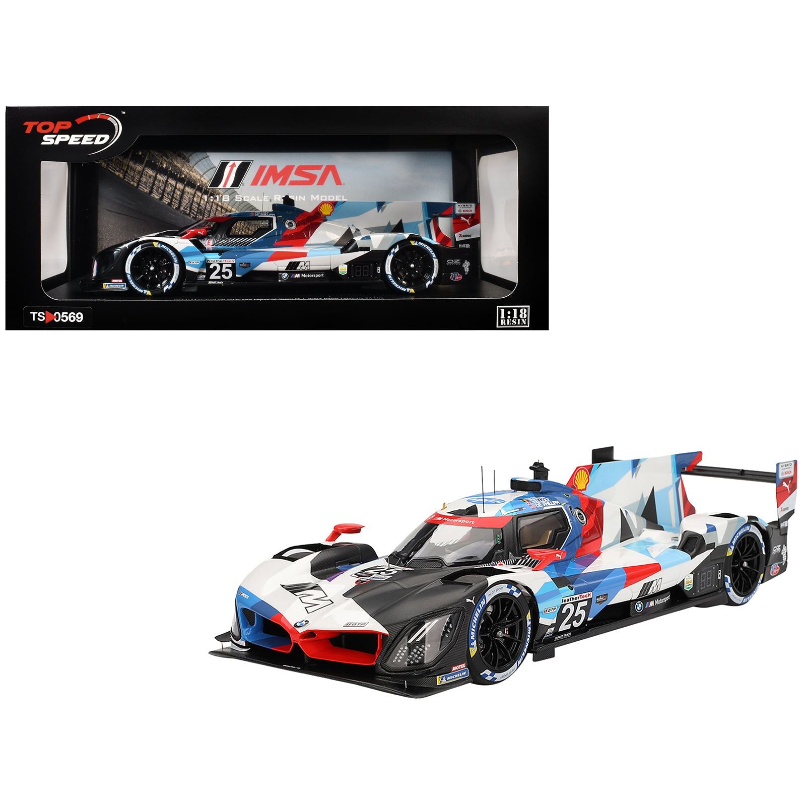 BMW M Hybrid V8 GTP #25 Connor De Phillippi - Maxime Martin - Rene Rast - Nick Yelloly "BMW M Team RLL" "24 Hours of Daytona" (2024) 1/18 Model Car by Top Speed
