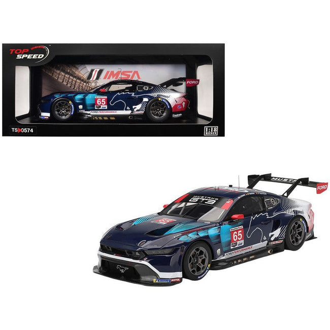 Ford Mustang GT3 #65 Joey Hand - Dirk Muller - Frederic Vervisch "Ford Multimatic Motorsports" IMSA "24 Hours of Daytona" (2024) 1/18 Model Car by Top Speed