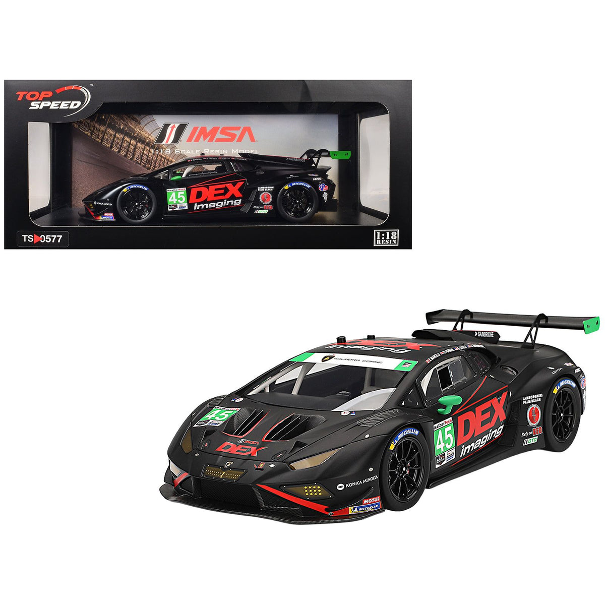Lamborghini Huracan GT3 EVO2 #45 Graham Doyle - Danny Formal - Ashton Harrison - Kyle Marcelli "Wayne Taylor Racing with Andretti" "24 Hours of Daytona" (2024) 1/18 Model Car by Top Speed