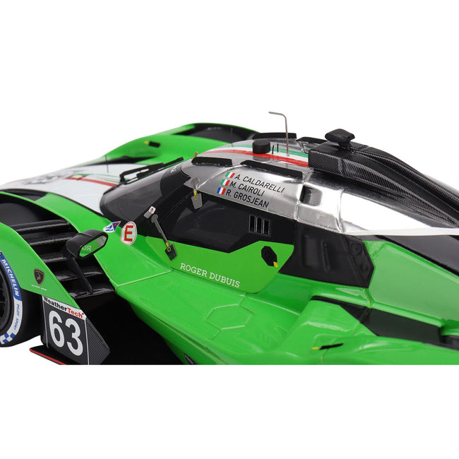 Lamborghini SC63 #63 Matteo Cairoli - Andrea Caldarelli - Romain Grosjean "Iron Lynx" IMSA "12 Hours of Sebring" (2024) 1/18 Model Car by Top Speed