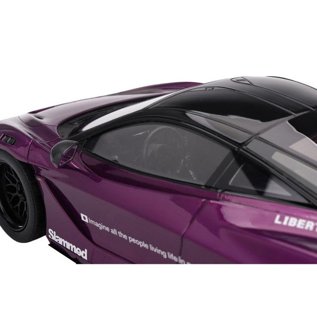 McLaren 720S "LB-Works" Purple Metallic with Black Top 1/18 Model Car by Top Speed