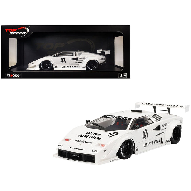 Lamborghini Countach LB-WORKS #41 White "2024 Tokyo Auto Salon" 1/18 Model Car by Top Speed