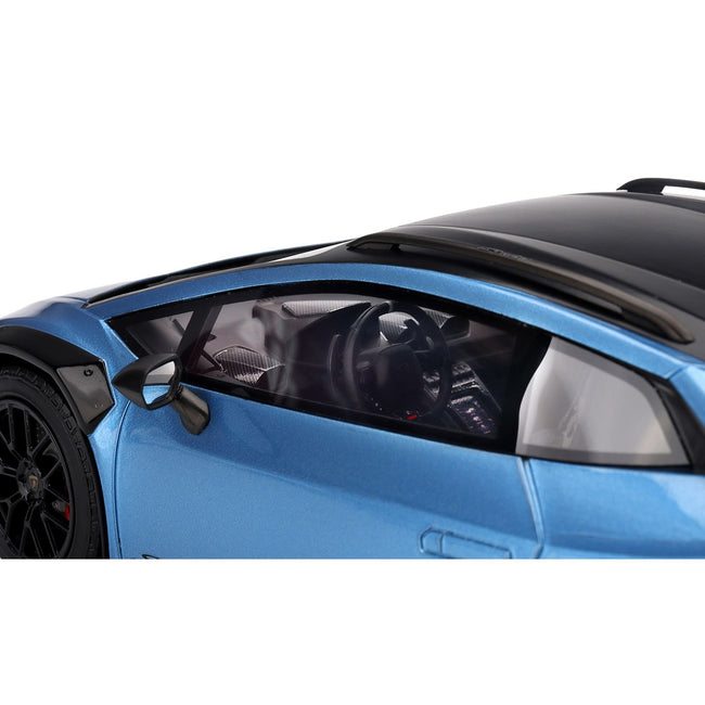 Lamborghini Huracan Sterrato Blu Aegir Blue Metallic with Matt Black Top 1/18 Model Car by Top Speed