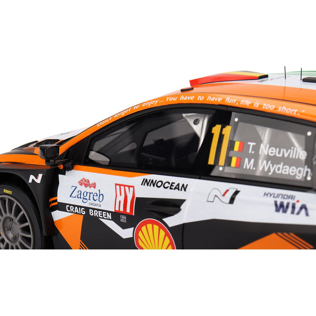 Hyundai i20 N Rally1 Hybrid #11 Thierry Neuville - Martijn Wydaeghe "Hyundai Shell Mobis WRT"  Winner "Rally Croatia Power Stage" (2023) 1/18 Model Car by Top Speed