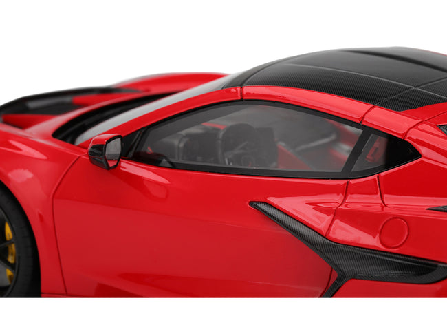 Chevrolet Corvette ZR1 Torch Red with Carbon Top 1/18 Model Car by Top Speed