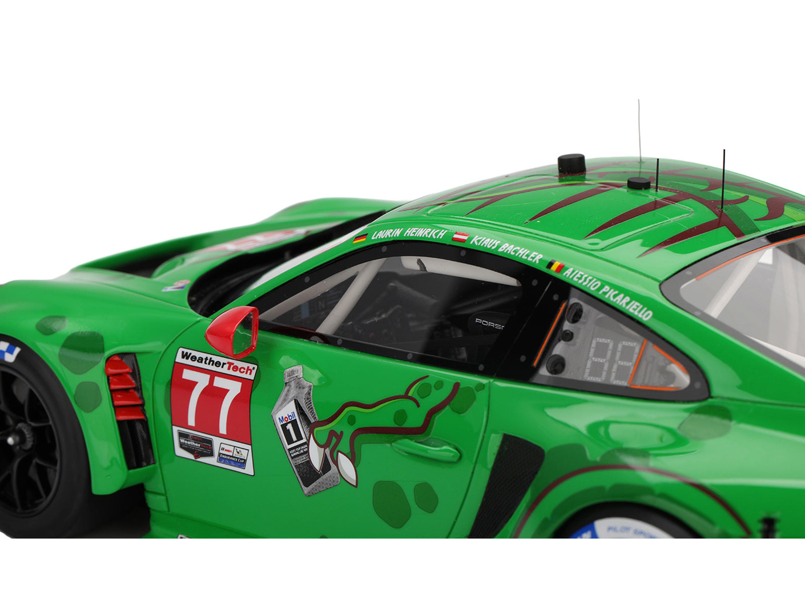TS0684-2 Porsche race car #77, green with camo design