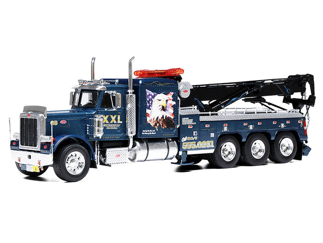 1980 Peterbilt 359 Wrecker Tow Truck "XXL Towing and Recovery" Blue Metallic with Graphics 1/43 Diecast Model by IXO Models