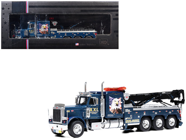 1980 Peterbilt 359 Wrecker Tow Truck "XXL Towing and Recovery" Blue Metallic with Graphics 1/43 Diecast Model by IXO Models