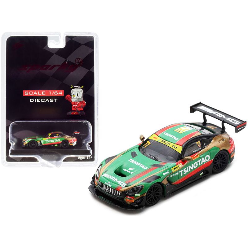 Mercedes-AMG GT3 #77 Edoardo Mortara Mercedes-AMG Team Craft-Bamboo Racing FIA GT World Cup Macau (2019) 1/64 Diecast Model Car by Sparky