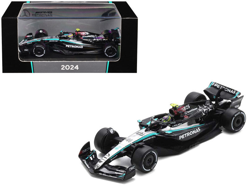 Mercedes-AMG F1 W15 E Performance #44 Lewis Hamilton "Petronas" Formula One F1 "Bahrain GP" (2024) 1/64 Diecast Model Car by Spark