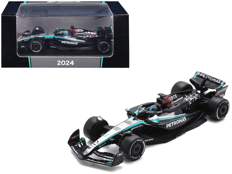 Mercedes-AMG F1 W15 E Performance #63 George Russell "Petronas" Formula One F1 "Bahrain GP" (2024) 1/64 Diecast Model Car by Spark