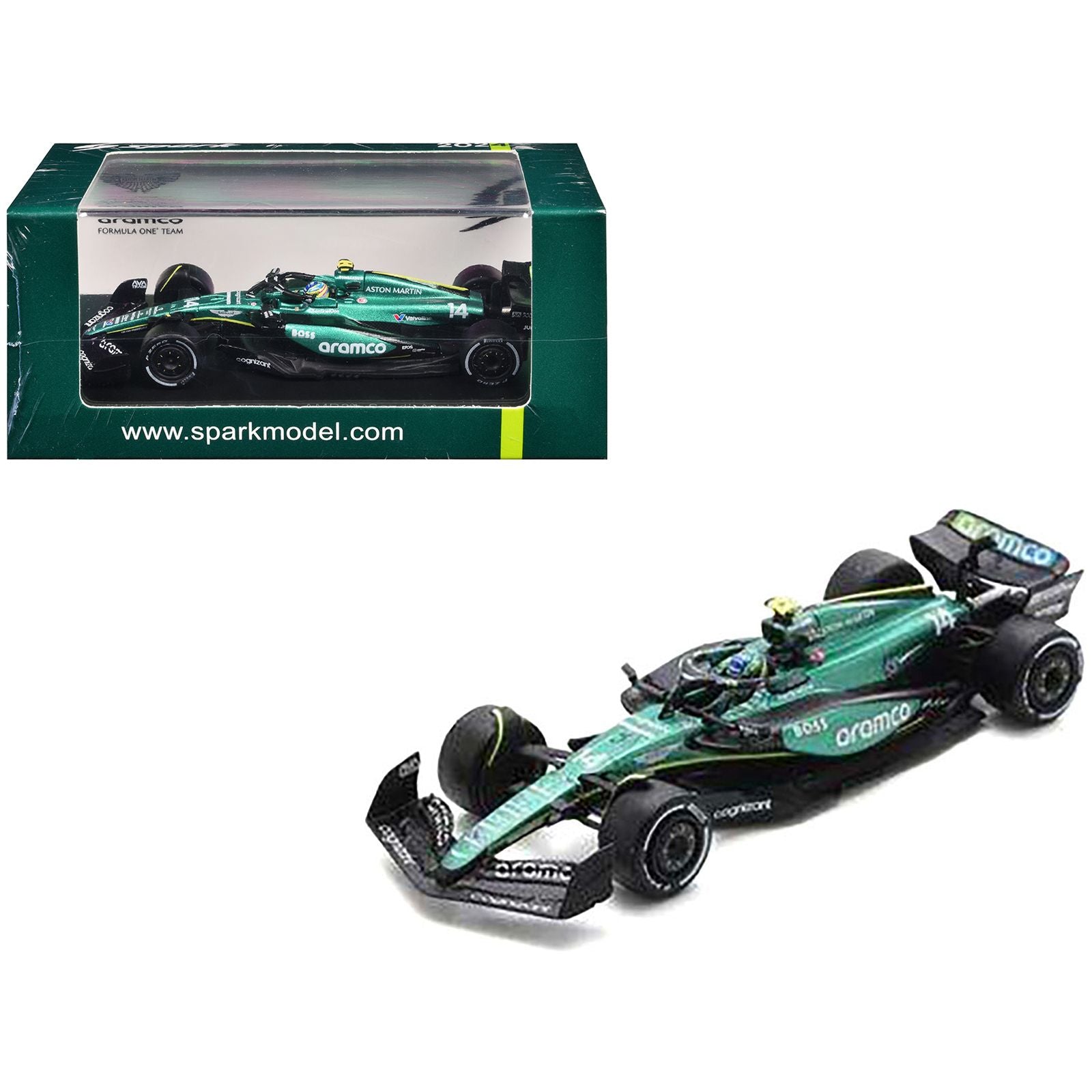 Aston Martin AMR24 #14 Fernando Alonso Formula One F1 "Saudi Arabian GP" (2024) 1/64 Diecast Model Car by Spark