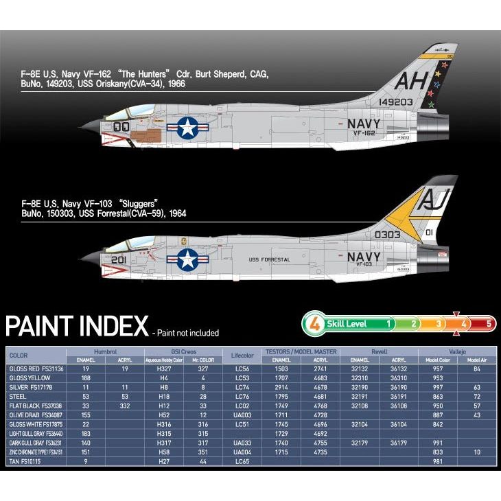 Academy 1/72 12521 F - 8E Vf - 162 "The Hunters" Usn - Academy - ModelCars.com