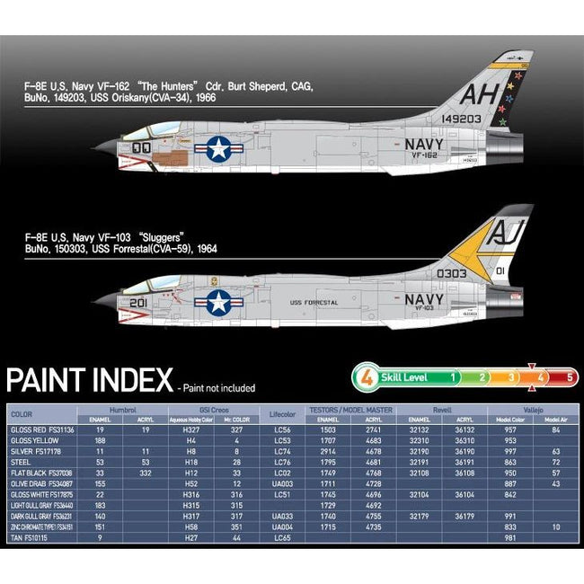 Academy 1/72 12521 F - 8E Vf - 162 "The Hunters" Usn - Academy - ModelCars.com