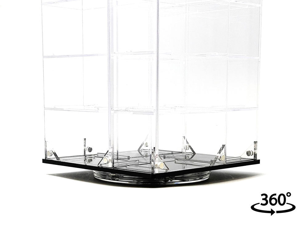 Acrylitower Showcase 24 Car Display Desktop Spinner with Cover Clear "Mijo Exclusives" for 1/64 Scale Models-Other-ModelCars.com