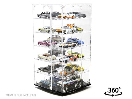 Acrylitower Showcase 24 Car Display Desktop Spinner with Cover Clear "Mijo Exclusives" for 1/64 Scale Models-Other-ModelCars.com