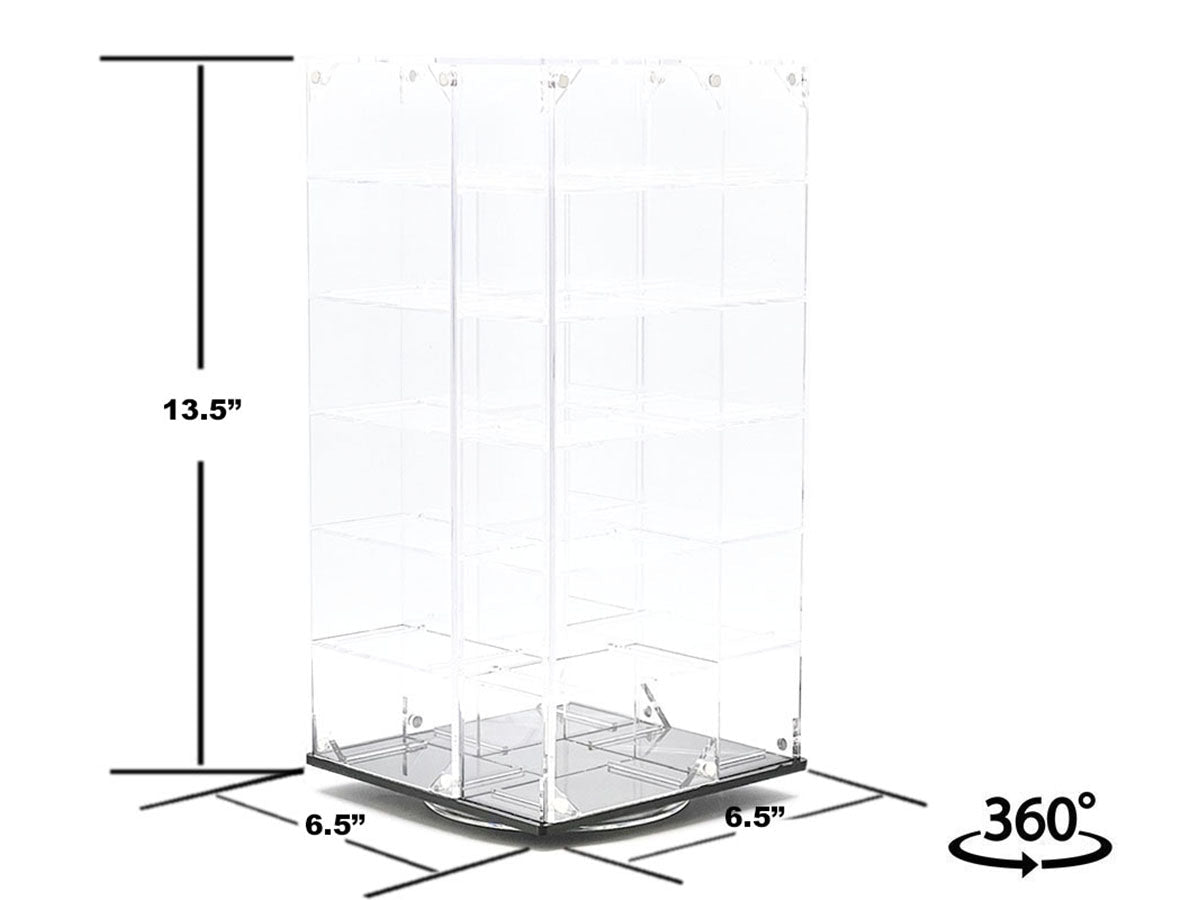 Acrylitower Showcase 24 Car Display Desktop Spinner with Cover Clear "Mijo Exclusives" for 1/64 Scale Models-Other-ModelCars.com