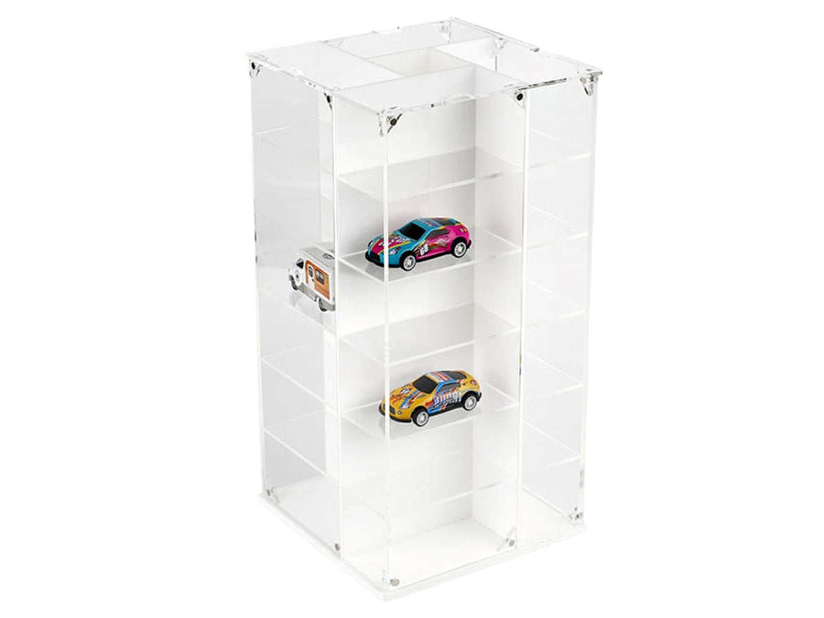 Acrylitower Showcase 24 Car Display Desktop Spinner with Cover White "Mijo Exclusives" for 1/64 Scale Models-Other-ModelCars.com