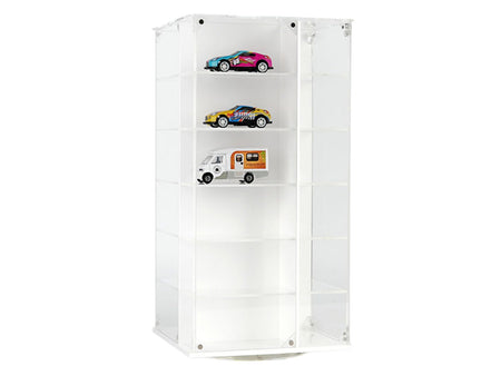 Acrylitower Showcase 24 Car Display Desktop Spinner with Cover White "Mijo Exclusives" for 1/64 Scale Models-Other-ModelCars.com