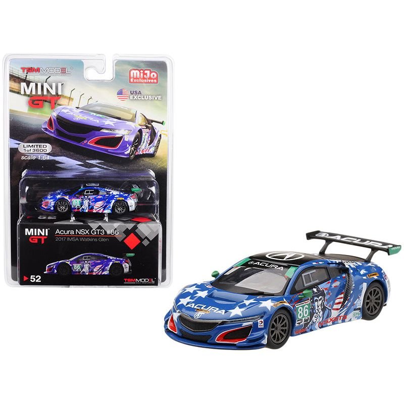 Acura NSX GT3 86 "Uncle Sam" 2017 IMSA Watkins Glen Limited Edition to 3600 pieces Worldwide 1/64 Diecast Model Car by Mini GT - Mini GT - ModelCars.com