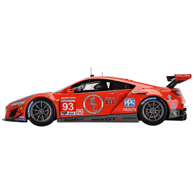 Acura NSX GT3 EVO22 93 Ashton Harrison - Kyle Marcelli - Tom Long "WTR Racers Edge Motorsports" 12 Hours of Sebring (2022) 1/18 Model Car by Top Speed - Top Speed - ModelCars.com