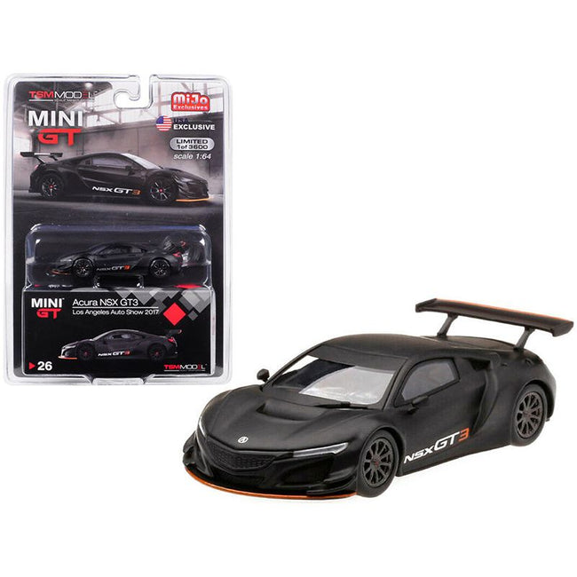 Acura NSX GT3 Matt Black "Los Angeles Auto Show 2017" Limited Edition to 3600 pieces Worldwide 1/64 Diecast Model Car by True Scale Miniatures - True Scale Miniatures - ModelCars.com