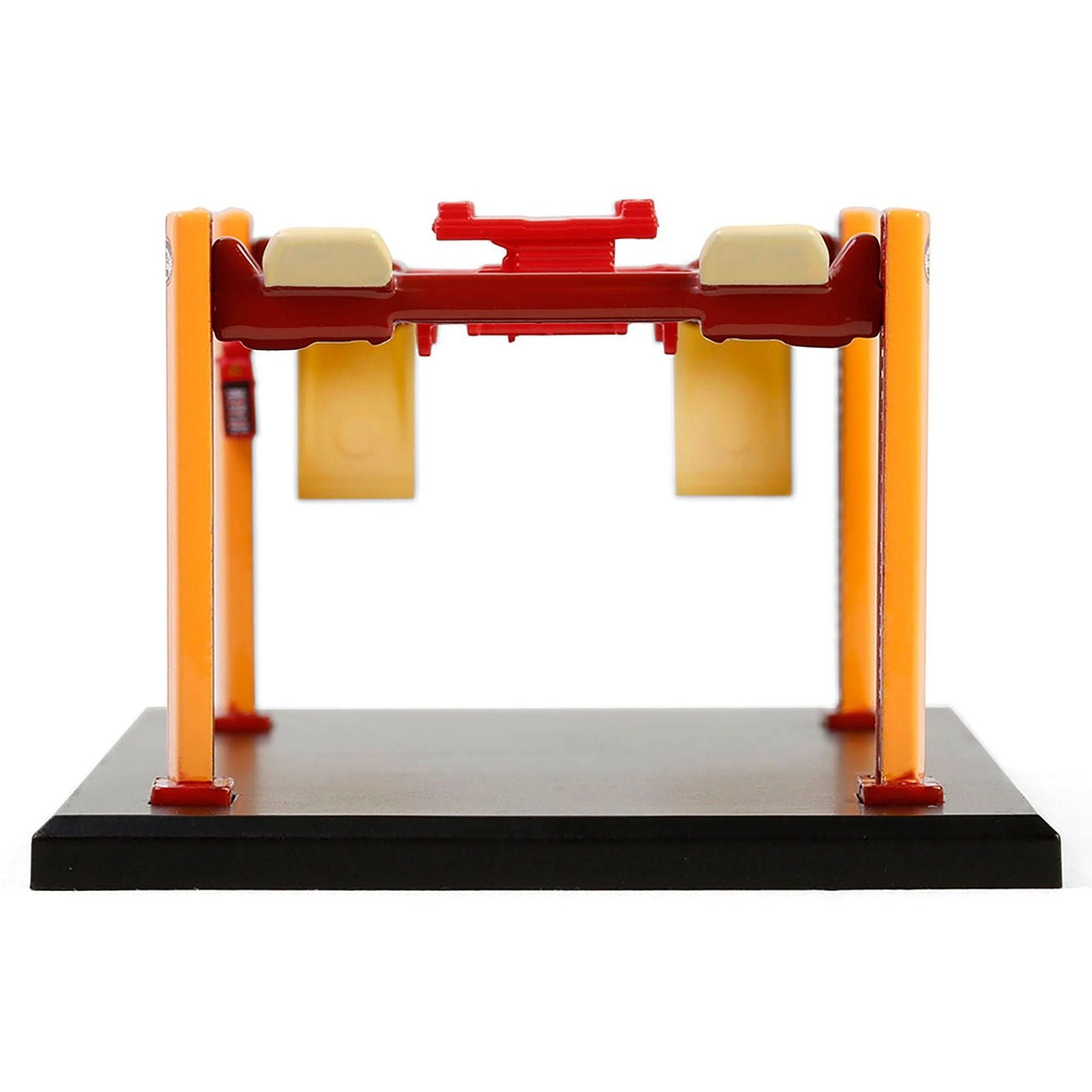 Adjustable Four - Post Lift "Busted Knuckle Garage" Red and Yellow "Four - Post Lifts" Series 6 1/64 Diecast Model by Greenlight - Greenlight - ModelCars.com