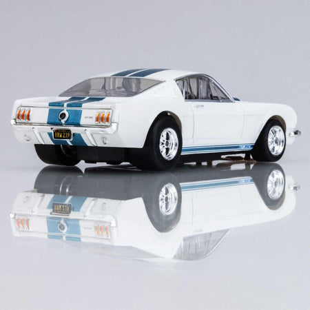 AFX Racing HO 1965 Ford Shelby GT350 Mega G+ Slot Car, White & Blue-AFX Racing-ModelCars.com